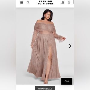 Formal Mesh Brown Dress